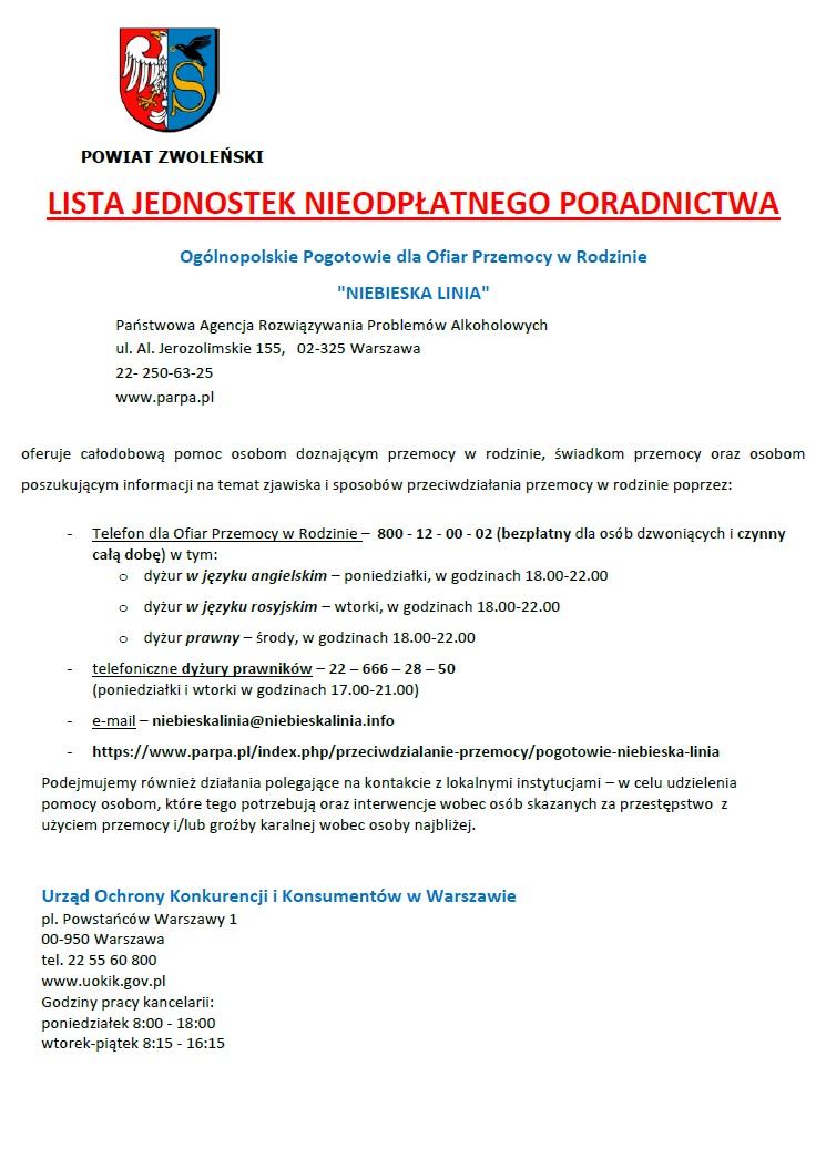 Lista jednostek 